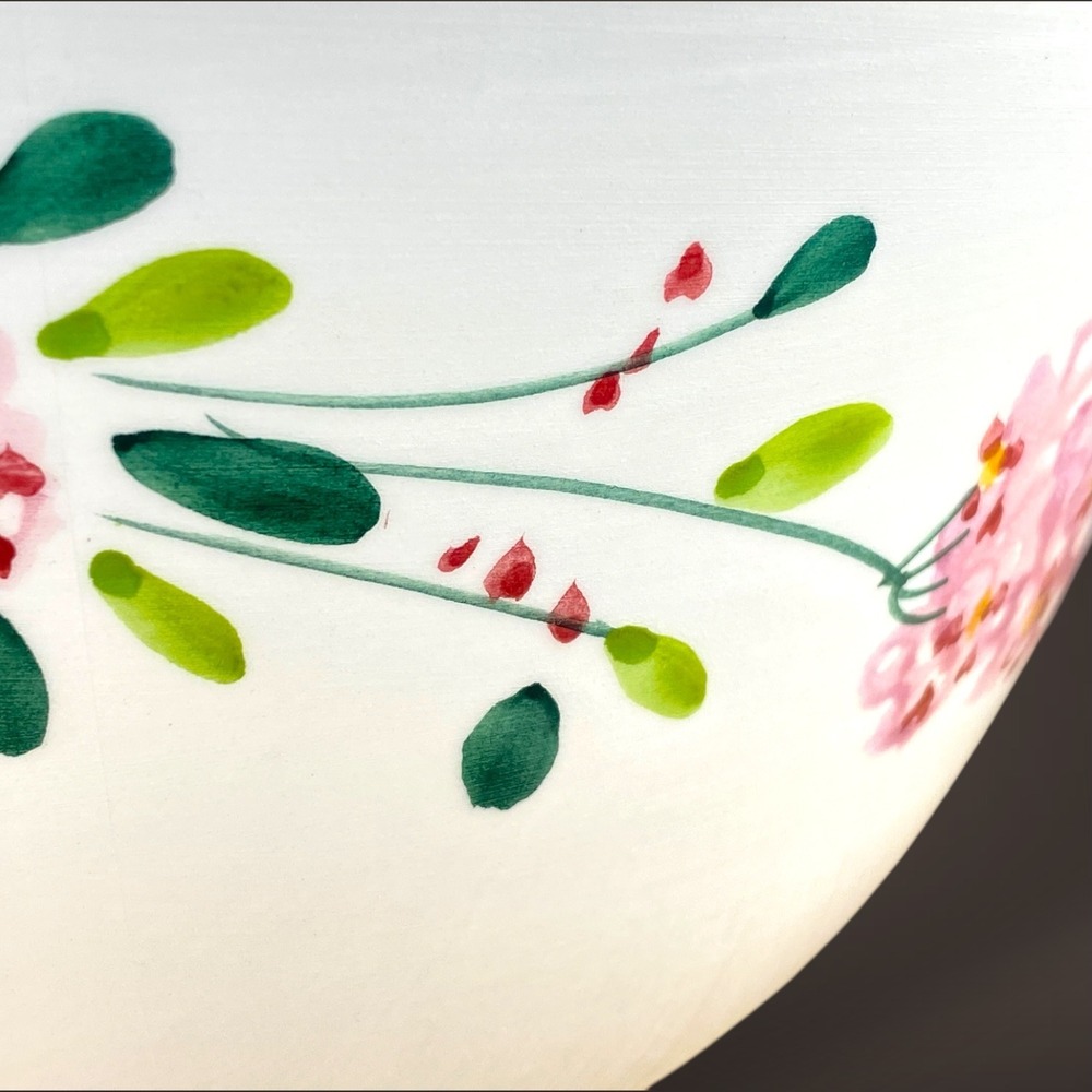 Vintage‎ Pizzato Hand Painted Italian White Art Glass Bowl 9 Inch 1980s - 2000s - Picture 6 of 9